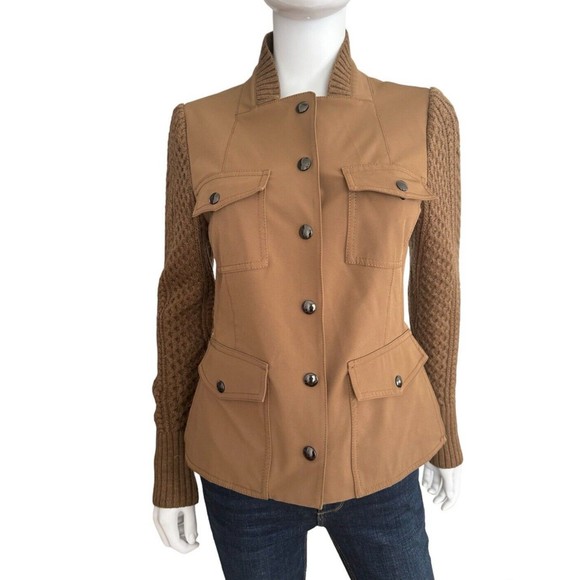 W By Worth Jackets & Blazers - W By Worth Women's Brown cardigan jacket long knitted sleeve Size 4